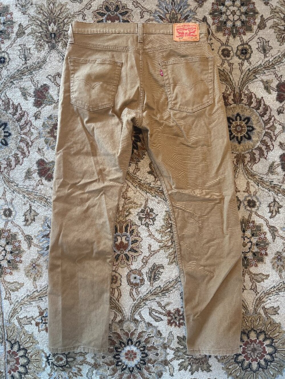 Levis 513 Slim Straight Denim Jeans Mens 33x30 Beige